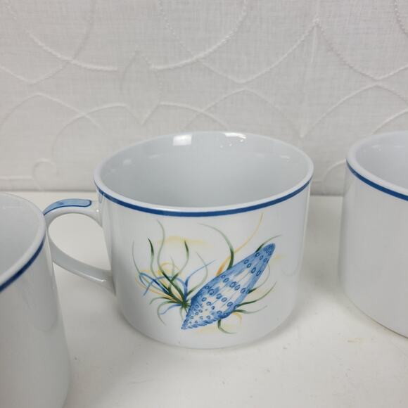 National Wildlife Federation Coffee Mugs White Beach Seashells Set of 4 Cups - Picture 5 of 16